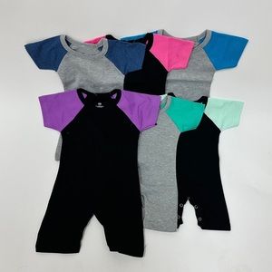 NEWBORN Baby One piece Set of 6 Bodysuit 6-24 Months 100% cotton multicolor